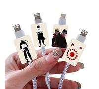 DiyGody 4 Pièces Protege USB Type-C Câbles Accessoires pour iPhone, DIY Protecteur de Câble avec Motif de Animé Mignon pour Femmes Hommes, Protecteurs pour Raccords de Câbles Attaque de Câble Chargeur