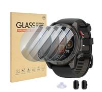 DiyGody Compatible avec Garmin Fenix 8 Pro Micro LED/Amoled 51mm Privacy Protection Écran, 4 Verre Trempé Écran + 2 Port Dust Cap, 9H Anti-Rayures, Sans Bulles Protecteur D'écran Garmin Fenix 8 Pro