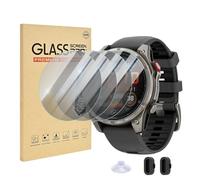 DiyGody Compatible avec Garmin Fenix 8 Pro Privacy Protection Écran, 4 Verre Trempé D'écran + 2 Port Dust Cap, Ultra Fin 9H Anti-Rayures, Sans Bulles Protecteur D'écran Garmin Fenix 8 Pro