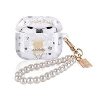 DiyGody Étui de Protection pour AirPods 3rd Génération, Coque Brillant Scintillant avec Porte-clés Perle pour Filles, Housse en TPU Antichoc Anti-Rayures Antidérapante pour Airpods 3 Génération 2021