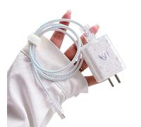 DiyGody Kits de Protecteur de Câble pour Chargeur Compatible avec iPhone, Protege Câbles avec Motif de Papillon Scintillant pour Filles, Protecteurs pour Raccords de Câbles, Protecteur de Chargeur USB