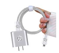 DiyGody Kits de Protege Chargeur Câble Compatible avec iPhone, Protecteur de Câbles avec Joli Fleur de Camélia Argenté 3D pour Filles, Protecteurs pour Raccords de Câbles, Protecteur de Chargeur USB-C