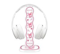 DiyGody Support Casque Universel avec Base Solide, Support de Bureau pour Écouteurs Portable Détachable, Dessin de Papillon Rose pour Femmes, Porte Casque en Acrylique pour Headset Sony/Philips/Bose