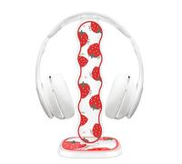DiyGody Support Casque Universel avec Base Solide, Support de Bureau pour Écouteurs Portable Détachable, Dessin de Fraise Fleur pour Femmes, Porte Casque en Acrylique pour Headset Sony/Philips/Bose