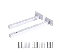 DIYH Support D'étagère Blanc Mural Rétro, Equerre Etagere Industrielle, Etagere Murale Fixation Invisible, Décoration Et Rangement, Noir Supports De Tablette (2 Pcs)