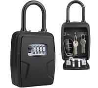 Diyife Boîte à Clé avec Crochet, Key Lock Box avec Code à 4 Chiffres, Extérieur Étanche Métal Boîte à Clé Sécurisée, Combinaison Clés Stockage Boîte de Verrouillage, pour Maison Garage à L'école