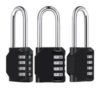 Diyife Cadenas Code Long 6.7cm, Imperméabiliser Serrure Cadenas à Combinaison 4-Chiffres, Métal Réwwsistant Aux Intempéries & en Acier Galvanisé, pour les Ecoles, Gymnases et Casiers (3 PCS Noir)