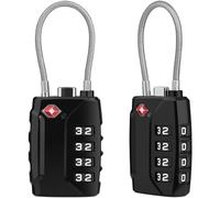 Diyife Cadenas Valise TSA, Cadenas Code Valise Avion, 4 Chiffres | Serrure à Bagages TSA, Cadenas à Bagages, pour Valises, Sacs de Sport, Sacs à Dos, Lot de 2,Noir