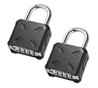 Diyife Gros Cadenas Code Exterieur, Ouverture à une Main - Lot de 2 | Manille Pleine de 8 mm, Code Caché en Bas, Etanche, Résistant Intempéries, Cadenas Code Exterieur pour Casier Portail Garage
