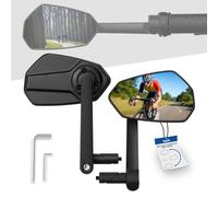 Diyife Retroviseur Velo Embarqué, Rotatif 360° Miroir Grand Angle en Verre | Compatible Guidon Droit Ouvert 16-20 mm, Support Nylon Solide Anti-Chute Parfaitement Stable, Avec Outils de Montage (2 Pack)