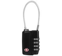 Diyife TSA008 Cadenas à Bords Arrondis, Cadenas Code 4 Chiffres avec Alerte Rouge à l'Ouverture & Câble d'Acier de 3 MM, Cadenas Valise pour Valise, Bagage Cabine, Casier & Camping - Lot de 1