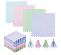 DIYJEP 160 Serviettes en Papier Volorées, 25 x 25cm Serviettes à cocktail Jetables, Serviette d'Anniversaire avec Bordure en Dentelle pour Pique-Nique Barbecue Noël (Vert, Rose, Bleu, Violet)