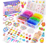 DIYLAND 7000+ Elastique Bracelet Kit, 30 Coloré Enfant Caoutchouc Bracelet Bricolage Élastique avec Boite de Rangement Cadeau pour de 5, 6, 7,8,9, 10 Fille lass Garçon Enfant