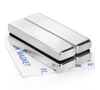 DIYMAG Lot de 4 aimants puissants en néodyme magnétiques puissants en métal avec adhésif double face pour réfrigérateur, cuisine, loisirs créatifs et sciences de bureau, 40 x 10 x 5 mm