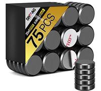 DIYMAG Lot de 75 aimants ronds en céramique pour travaux manuels avec dos adhésif. Petits aimants de 25 mm, parfaits pour réfrigérateur, bricolage, construction, scientifique, artisanat et bureau (2,5