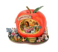Diymnhaus - Kit de construction de mini maison de poupée Forest Fruit Town Series Miniature House Building Model Adult Assembly Model 3D Construction Model Creative Gift (Little Rabbit Apple House)