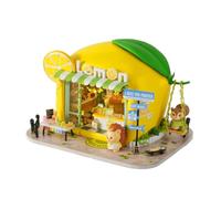 Diymnhaus - Kit de construction de mini maison de poupée Forest Fruit Town Series miniature - Modèle de construction 3D pour adulte - Cadeau créatif (petit hérisson frais limonade support)