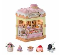 Diymnhaus - Kit de maison de poupée miniature à faire soi-même, maison de dessert rose, modèle architectural, 3D, ornement en bois, kit de montage pour adultes, un anniversaire romantique pour amies