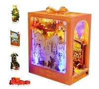 Diymnhaus - Kit de maison de poupée miniature à faire soi-même - Puzzle en bois - Mini maison de Noël - Modèle de construction 3D - Décoration d'angle de bureau - Kit de montage pour adulte - Cadeau