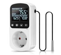 Diymore Contrôleur de température 230 V avec capteur, interrupteur de température, prise de thermostat numérique pour serre, aquarium, réfrigérateur, chauffage et réfrigération