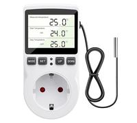 diymore Prise de régulateur de température 230 V avec capteur interrupteur de température prise de thermostat numérique écran LCD pour serre aquarium réfrigérateur chauffage refroidissement