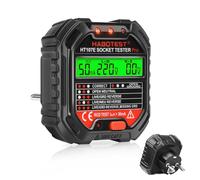 diymore Testeur de prise avec test RCD, testeur de prise avec indicateur lumineux, 6 types de diagnostic de défaut