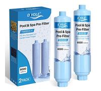 DIYOLE Lot de 2 filtres de tuyau d'arrosage pour remplissage de piscine, jacuzzi, spa, réduit considérablement les sédiments, le chlore, les métaux lourds et les odeurs, filetage standard de 1,9 cm,