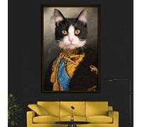 DIYOPKL Image sur Toile Vintage tête d'animal Corps Humain Affiche Toile Peinture cerf Chat Chien Portrait Affiches Imprimer Nordique Mur Art Photo pour Chambre 40x60cm sans Cadre
