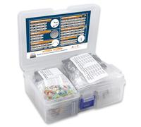 DIYoung 1390pcs Kit de Composants électroniques avec Diodes LED, Résistance de Couche Métallique, Boîtier de Condensateur électrolytique, Diodes, Condensateurs en Céramique, Transistors