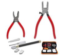 DIYoung Ensemble de 7 Pinces à Verre Robustes, Pince à Souder avec Coupe-verre, 2 Têtes de Coupe de Rechange, pour Carreaux de Mosaïque, Miroirs et Verre