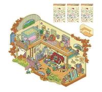 DIYs House Stickers, Autocollants de scène de maison miniature, Autocollants Amusants À Faire Soi-même, Scrapbook House Décalcomanies Effet, Autocollants mignons de scène de dessin animé