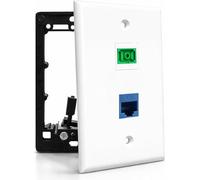 DIYTECH Plaque murale en fibre optique, pour SC/APC, Simplex, avec port Ethernet Cat6, support de montage basse tension inclus - Blanc