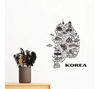 DIYthinker Carte coréenne Séoul et Busan Amovible Wall Sticker Art Mural Stickers DIY Papier Peint Chambre Decal 40cm