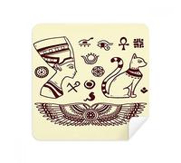 DIYthinker Egypte Résumé Pharaon Motif Chat Noir Lunettes de Vue Chiffon de Nettoyage Téléphone Screen Cleaner Suede Tissu 2Pcs