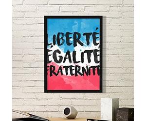 DIYthinker Liberte Egalite Fraternite France Mark Haut-Lieu Touristique Drapeau National Paysage Illustration personnalisée Motif Simple Cadre Photo AR Medium Noir
