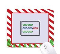 DIYthinker Mahjong Tapis de Souris en Bambou 7 Carreaux Motif Canne Bonbon en Caoutchouc Tapis de Noël