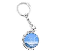 DIYthinker océan l'eau de mer Sciences Bateau Nature Image Rotatif clé Anneau Porte-keyholder 1,2 Pouce x 3,5 Pouces Multicolore