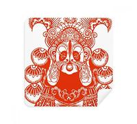 DIYthinker Opéra de Pékin Masque Rouge, Papier-Cut, Nettoyage Tissu Lunettes téléphone écran Cleaner Suede Tissu 2Pcs