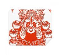 DIYthinker Opéra de Pékin Masque Rouge, Papier-Cut, Nettoyeur d'écran de téléphone Lunettes Chiffon de Nettoyage 2Pcs Suede Tissu