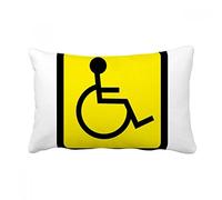 DIYthinker Symbole d'avertissement Jaune Noir pour Personnes handicapées Coussin carré Throw Pillow Insert Cover Lumbar Accueil Canapé Décor Cadeau 16 Pouces x 24 poucess Multicolor