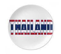 DIYthinker Thaïlande Nom Drapeau Pays décoratif en Porcelaine Assiette à Dessert 8 Pouces Dîner Accueil Cadeau 21cm diamètre Multicolor