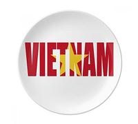 DIYthinker Vietnam Nom Pays Drapeau décoratif en Porcelaine Assiette à Dessert 8 Pouces Dîner Accueil Cadeau 21cm diamètre Multicolor