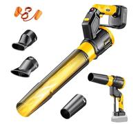 DIYtoolifz Souffleur de feuilles sans fil compatible avec Dewalt 20 V, moteur sans balais, 3 vitesses, poignée rotative, affichage numérique, souffleur portable léger pour nettoyage extérieur (sans