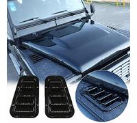 DIYUCAR 1 paire de couvercles de garniture latérale pour capot avant de voiture - Aérations de capot en acier - Aspiration d’air - Couvercle neige - Convient pour LR Defender 90 110 2004-2019