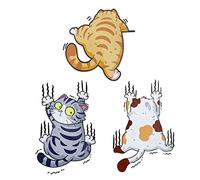 Diyxisk 3d Autocollant Chat Voiture,3 Pcs Stickers Dessin Animé Humour,Diy Décoration de Voiture,Convient Pour la Valise de Réfrigérateur D'ordinateur Portable de Moto