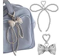 Diyxisk Bag Charm, 2 Pièces Noeud Papillon Bijoux de Sac, Peut êTre Utilisé Comme Breloque Téléphone Portable, Breloque Portefeuille