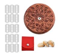 Diyxisk Lame Boulanger, 15 Pièces Interchangeable Lame Pain, Forme Fleur Wooden Bread Knife, pour la Confection de Gâteaux, Pizzas, Baguettes, Pains Européens et Biscuits (Fleur de rose)