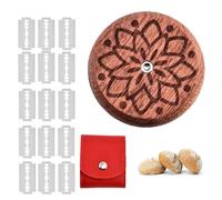 Diyxisk Lame Boulanger, 15 Pièces Interchangeable Lame Pain, Forme Fleur Wooden Bread Knife, pour la Confection de Gâteaux, Pizzas, Baguettes, Pains Européens et Biscuits (Pivoine)