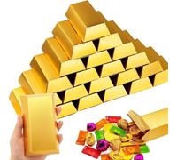 Diyxisk Lot de 20 Boîtes à Bonbons en Lingot d'or, Décoration Artisanale de Jouets, Boîtes à Lingots d'or au Trésor de Fête, Décoration d'halloween, Boîtes à Bonbons d'anniversaire pour Enfants