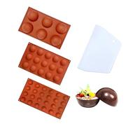 Diyxisk Mini Moule Silicone 6/15/24 Cavité 4 Pièces Moule Chocolat Silicone Semi-circulaire Moule Cupcake Silicone, Parfait pour les Bombes de Chocolat Chaud, Gâteaux, la Gelée